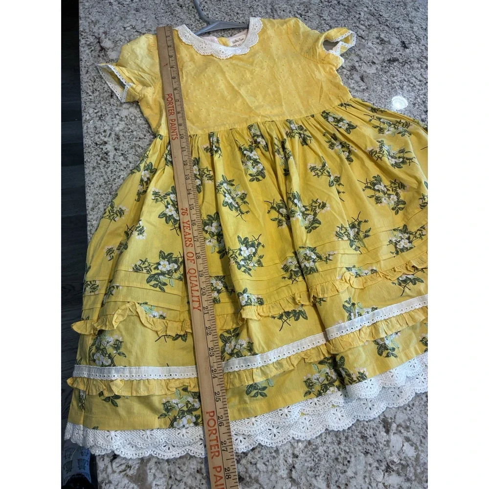 MATILDA JANE MJ Girls Brilliant daydream Stay Golden Yellow Floral Dress Size 8